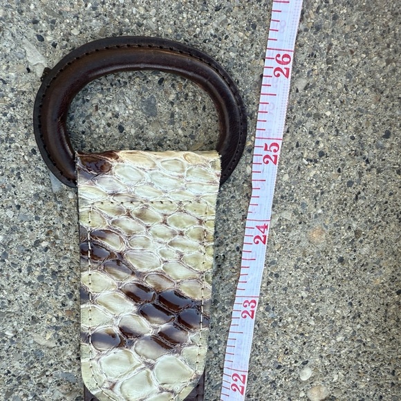 Leon size S made in Italy Lux snakeskin and leather Textured Women's Belt - Picture 13 of 15